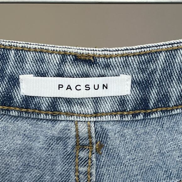 PacSun Mom Short Roll Up Mid Rise Blue Jean Shorts 27 - Picture 5 of 8
